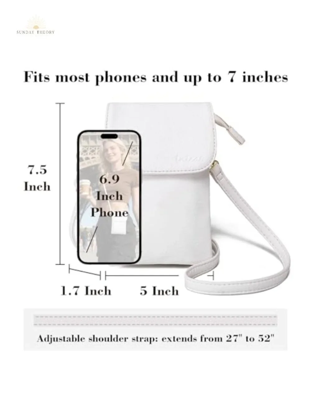 Vegan Leather Small Crossbody Bag with Adjustable Strap, Multi-Pocket Phone